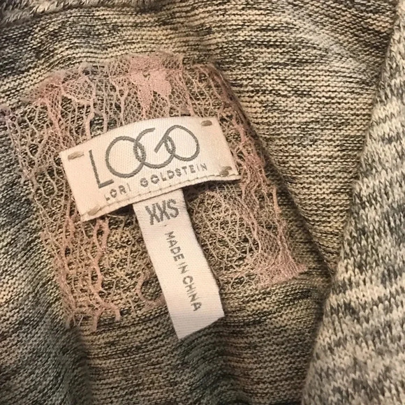 LOGO Button Down Vest/Tunic With Lace Chiffon Hem Sz XXS - Picture 4 of 6